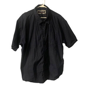 Monument Men's Casual Button Up Shirt Size 2XL Navy Blue Ditsy Print 100% Cotton